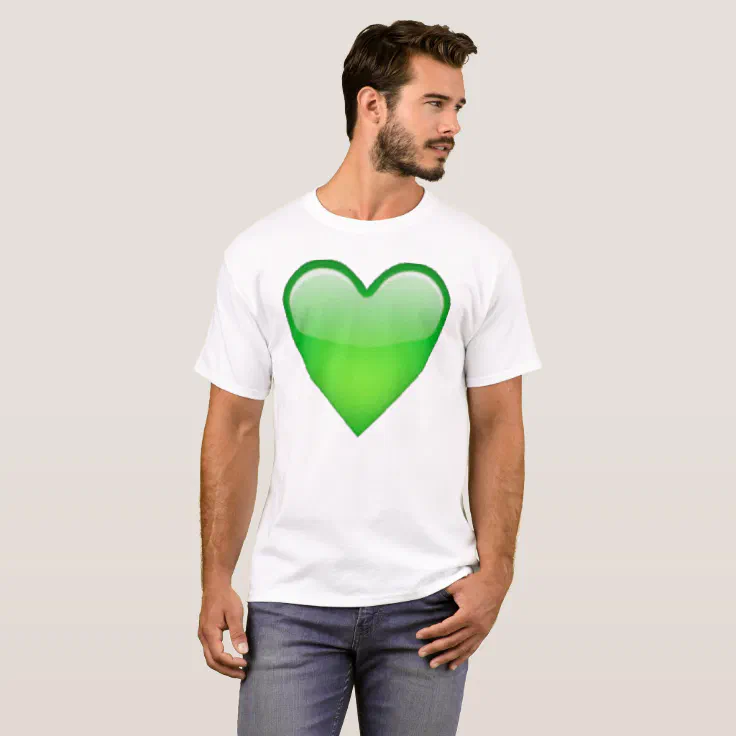 Green Heart Emoji T Shirt Zazzle