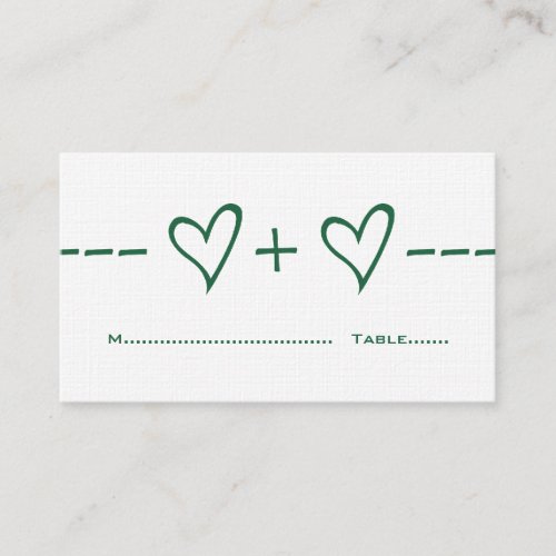 Green Heart Equation Place Card