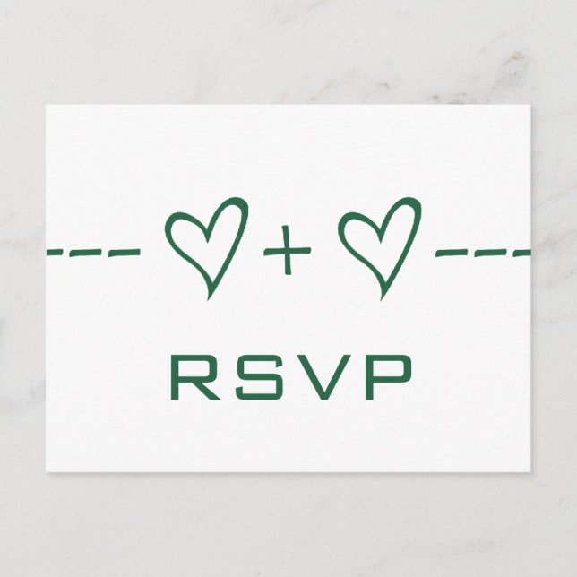 Green Heart Equation RSVP Postcard (Front)