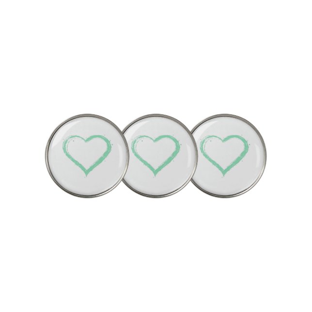 Green Heart Essential  Golf Ball Marker (3 Up)