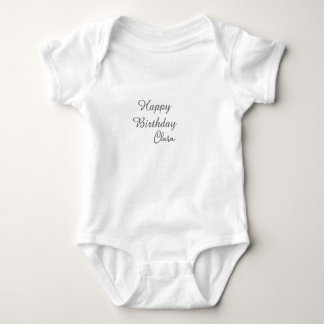 Green heart happy birthday white black balloon kid baby bodysuit