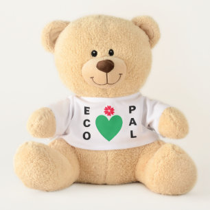 Green Heart & Heart Flower Eco Pal Teddy Bear