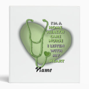 Green Heart Home Health Care Nurse 3 Ring Binder