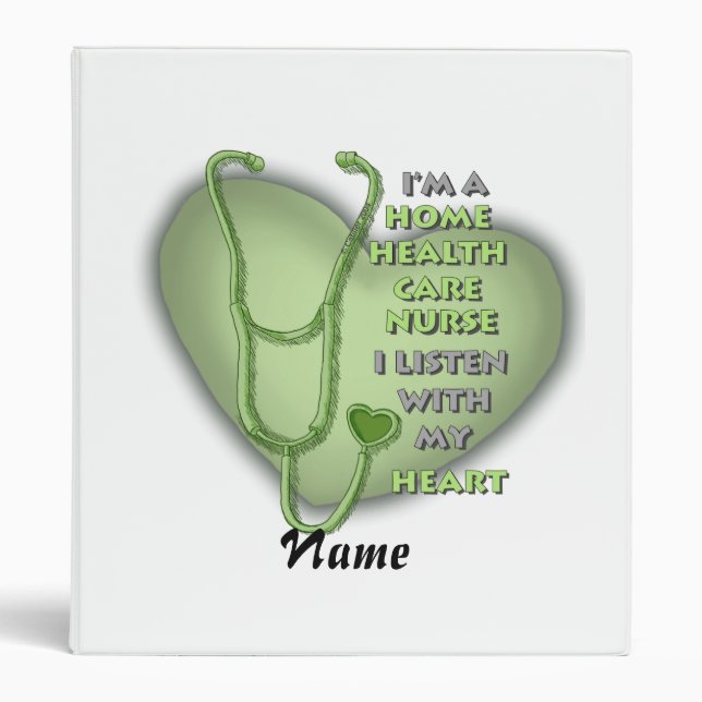 Green Heart Home Health Care Nurse 3 Ring Binder (Front)