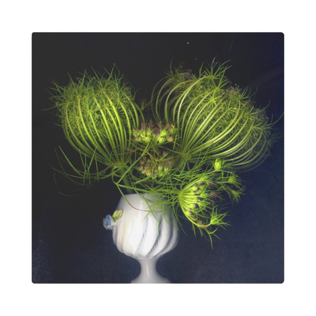 Green heart in black metal print (Front)