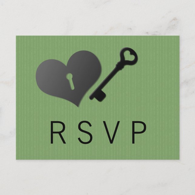 Green Heart Lock and Key Response Card (Front)