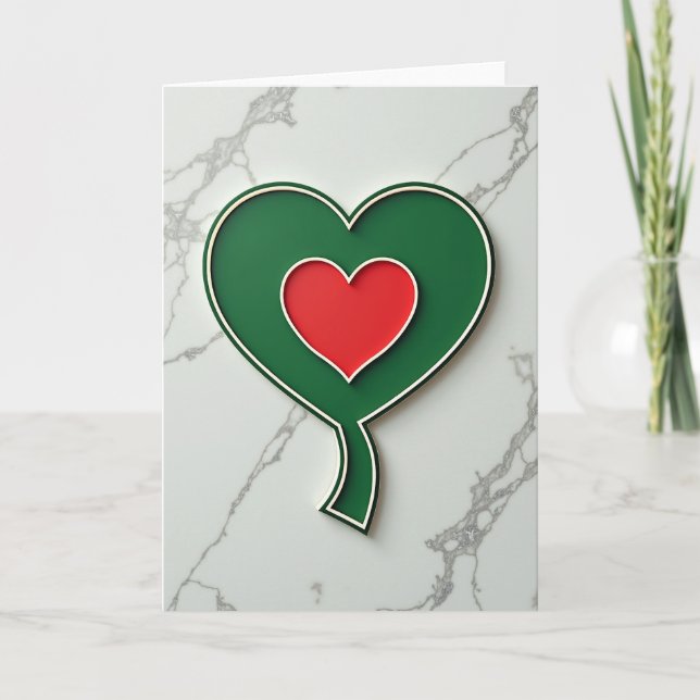 Green Heart Love Art Card (Front)