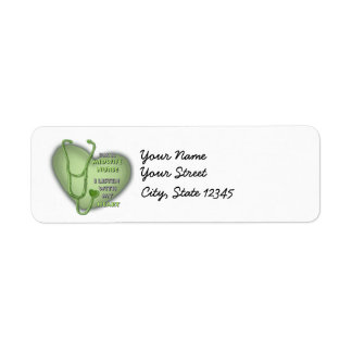 Green Heart Midwife Nurse Label