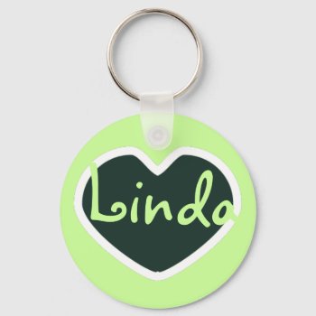 Green Heart Name Keychain by antico at Zazzle