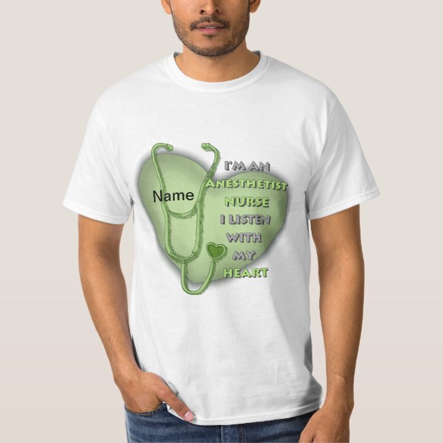 Green Heart Nurse Anesthetist T-Shirt (Front)