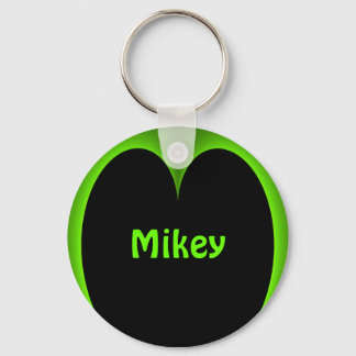 Green Heart Personalized Name Keychain