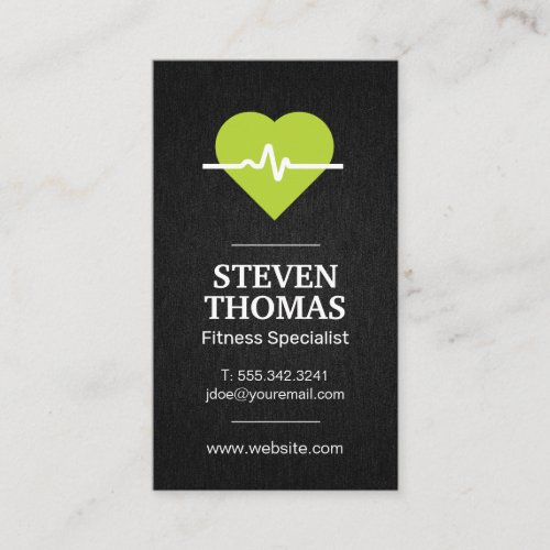 Green Heart Rate Business Card