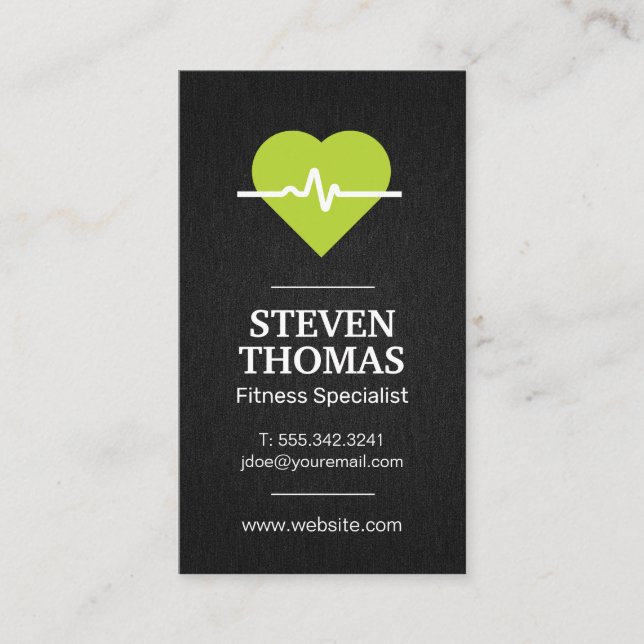 Green Heart Rate Business Card (Front)