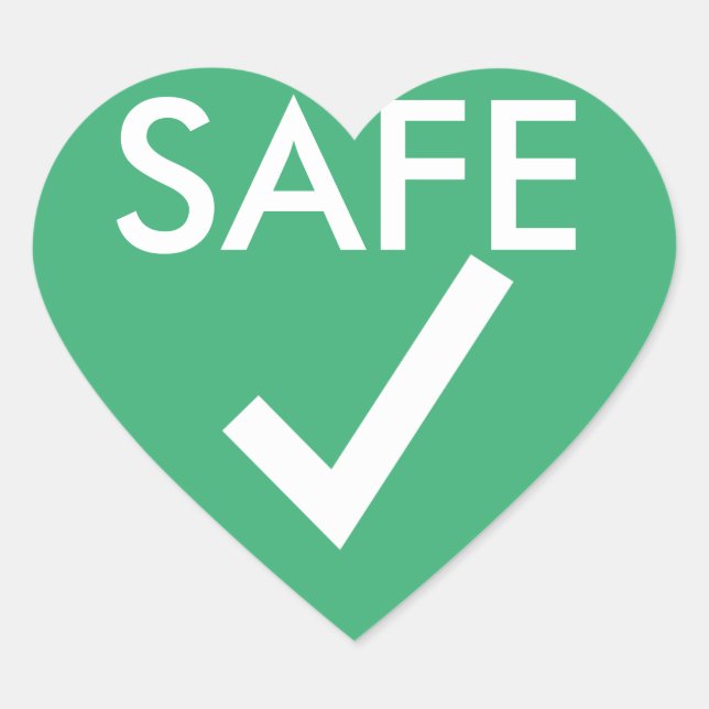 Green Heart Safe Food for Special Diets Heart Sticker (Front)