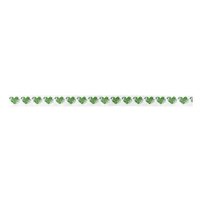 green heart satin ribbon (Front)
