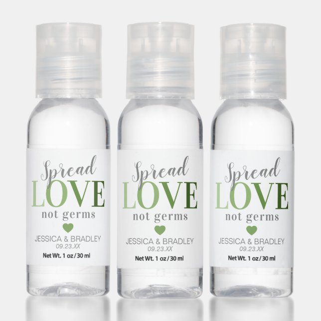 Green Heart Spread Love Not Germs Hand Sanitizer (Set)