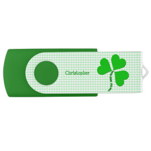 Green Heart St. Patrick Day USB Flash Drive