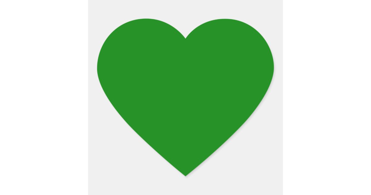 Green Heart Sticker Zazzle