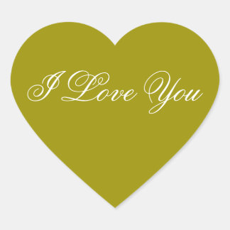 Green Heart Sticker - I Love You