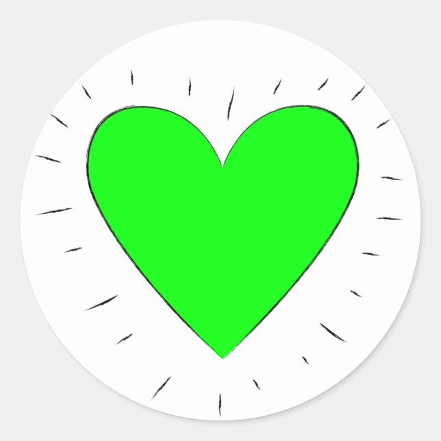 Green Heart - Stickers (Front)