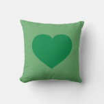 Green Heart Throw Pillow at Zazzle