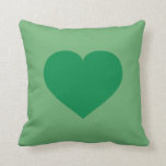 Green heart throw pillow<br><div class="desc">This pillow features a single green heart on one side and a repeating pattern of green hearts on the other. Click "Customize" to re-size/re-position green heart image,  change background color and/or add personalized image or text (name,  monogram).</div>