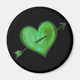 Green Heart with Arrow Magnet