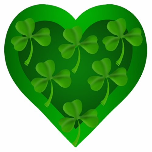 Green Heart with Shamrocks Keychain