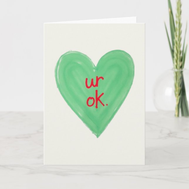 Green Heart You Are Okay Card (Front)