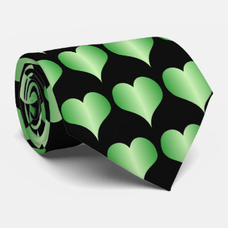Green Hearts Design Neck Tie