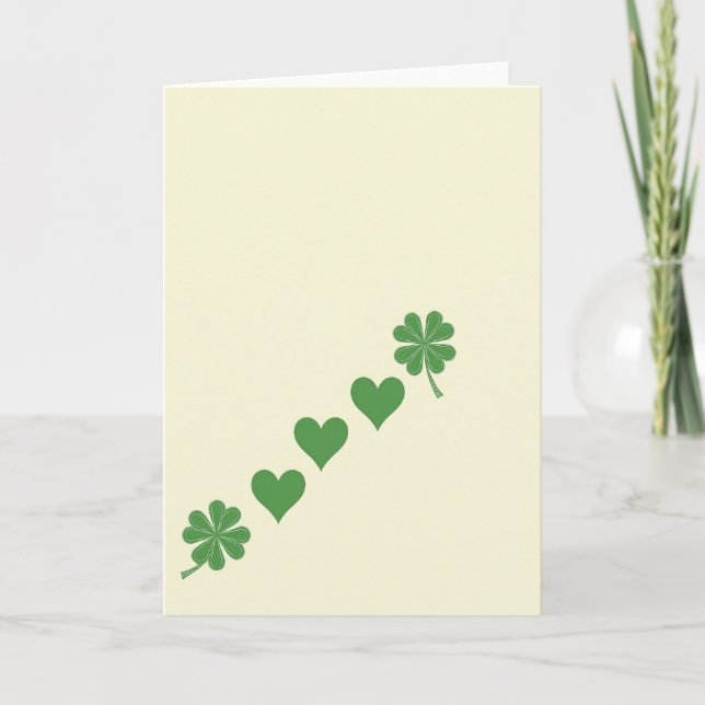 Green Hearts Lucky Card (Front)
