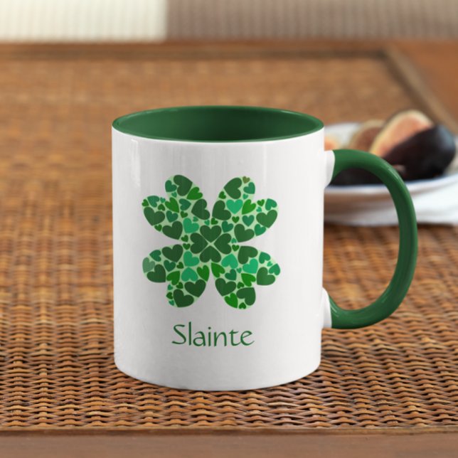 Green Hearts Shamrock Personalized Mug (Creator Uploaded)