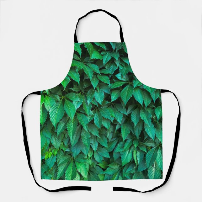 green hedge background parthenocissus pattern text apron (Front)