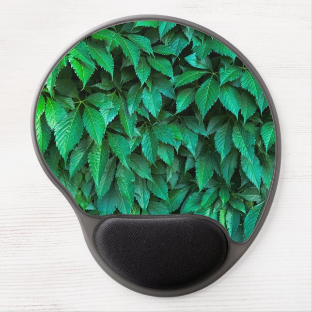 green hedge background parthenocissus pattern text gel mouse pad (Front)