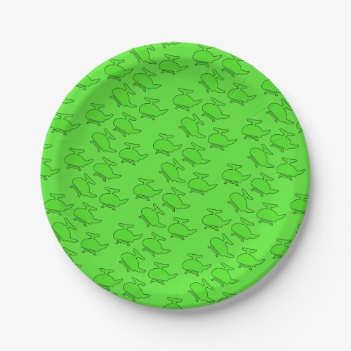 Green Helicopter Birthday  Paper Plates