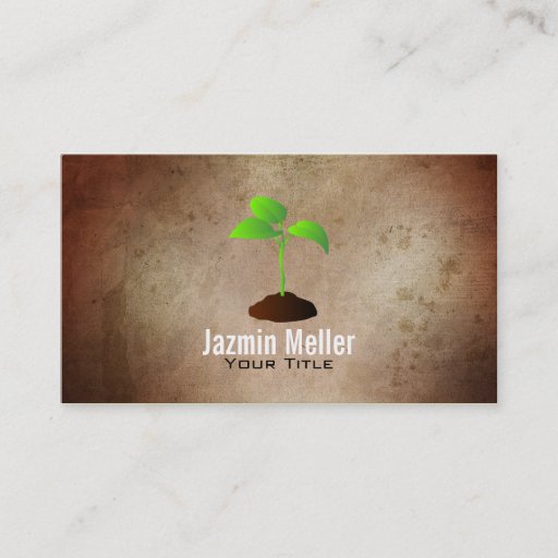 Customizable Green Herb Business Cards
