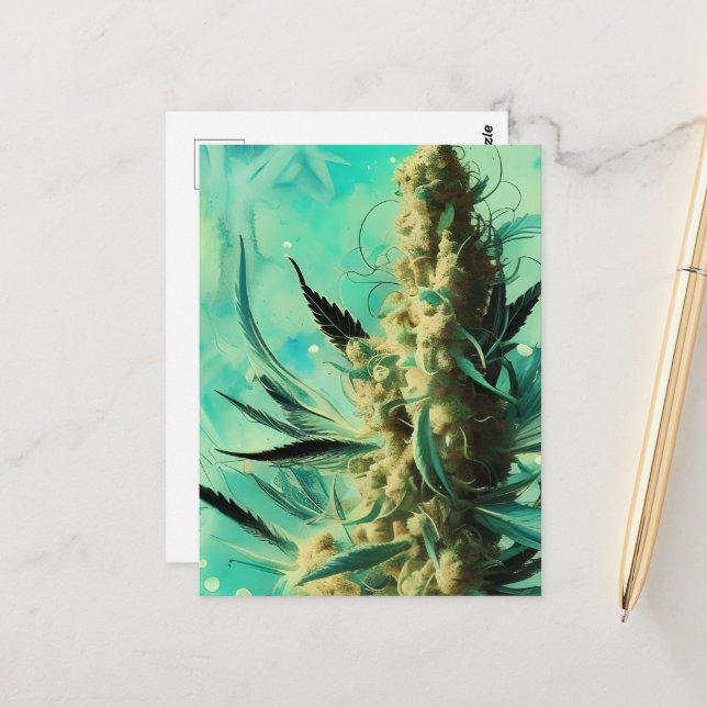 Green Herb Postcard (Front/Back In Situ)