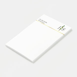 Green Herbal Gold Rod of Asclepius Medical Post-it Notes