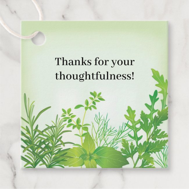 Green Herbs Design Favor Card
