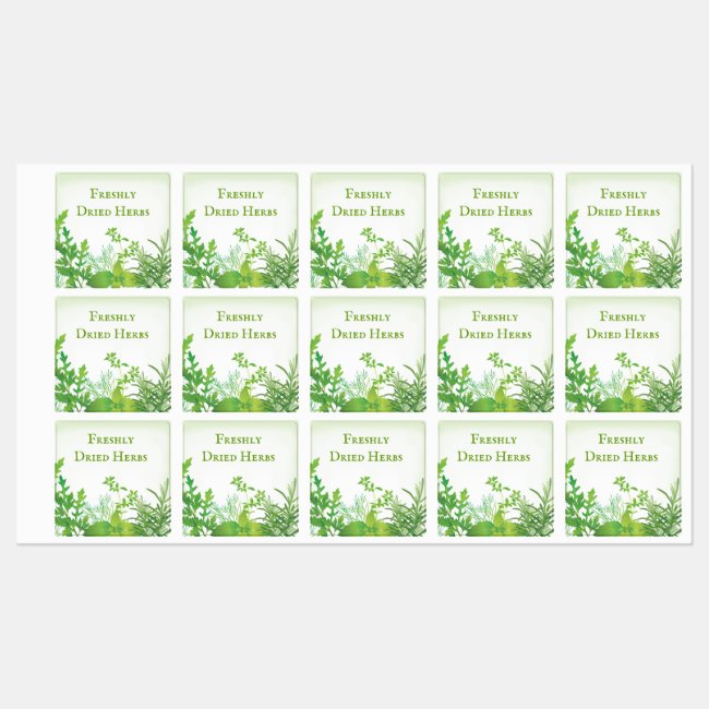Green Herbs Design Labels