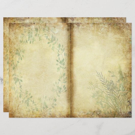 Green Herbs Wild Meadow Nature Journal Page (Front/Back)