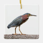 Green Heron Ceramic Ornament