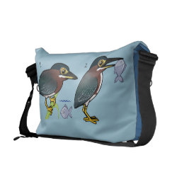 Green Heron Hunting Technique Rickshaw Large Zero Messenger Bag