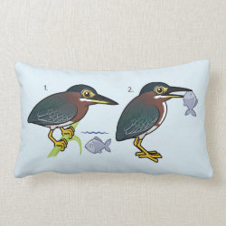 Green Heron Hunting Technique Throw Pillow Lumbar 13