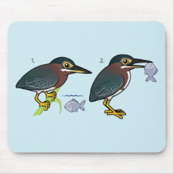 Green Heron Hunting Technique Mousepad