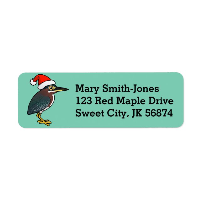 Green Heron Santa Label (Front)