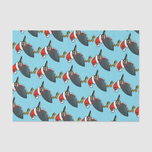 Green Heron Santa Tissue Paper (Front)