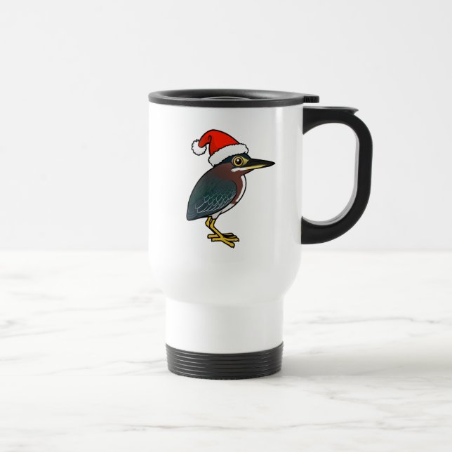 Green Heron Santa Travel Mug (Right)