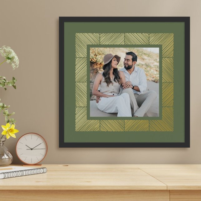 Green Herringbone Custom Photo Foil Art Print (Creator Uploaded)