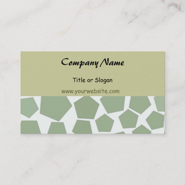 Green Hexagon Business Design Business Card (Front)